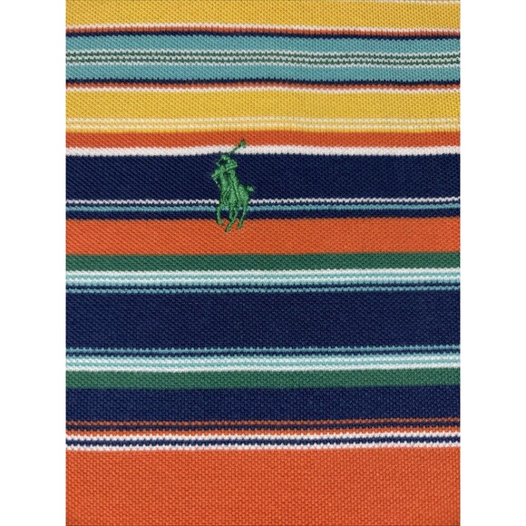 Polo Ralph Lauren Men's SS Polo Striped Pony Multicolored Striped Mens XL Y2K - Picture 4 of 7